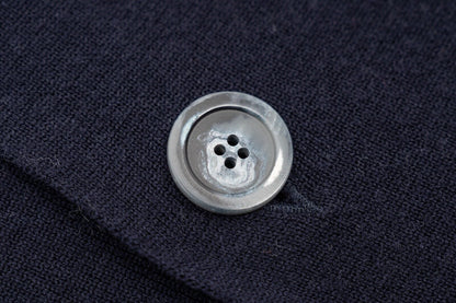 $1650 FEDELI CASHMERE Blue Navy Cardigan Jacket Superfine Wool 140's