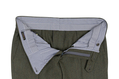 670$ RUBINACCI NAPOLI English Green Trouser Pant Flannel Wool 30 US / 46 EU