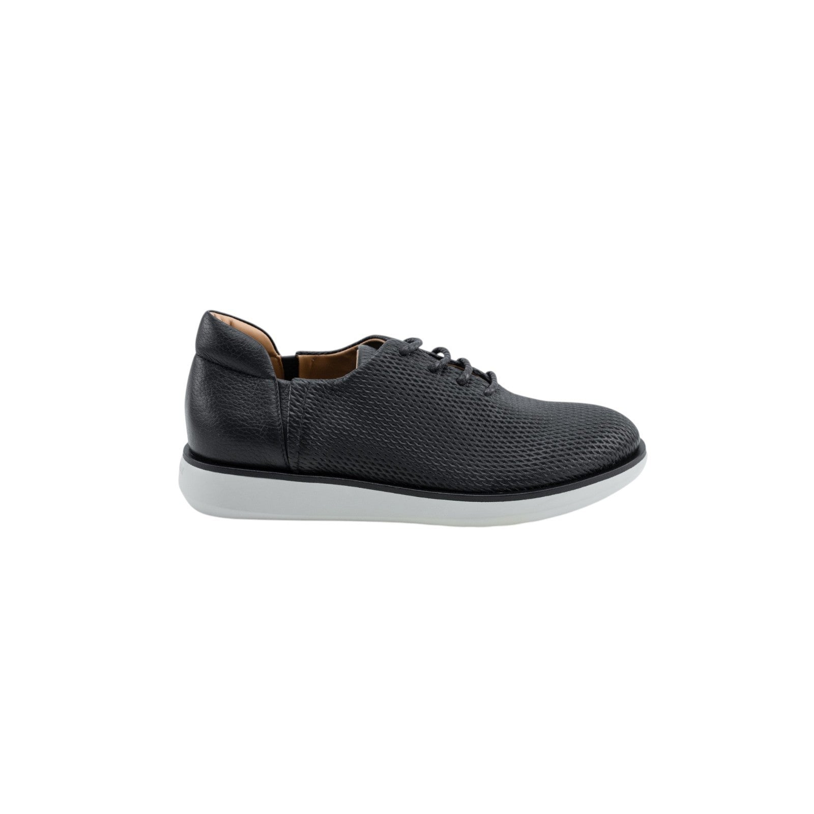 1050$ GIORGIO ARMANI Sneakers Shoes blue Midnight Textured Leather Lace-Up