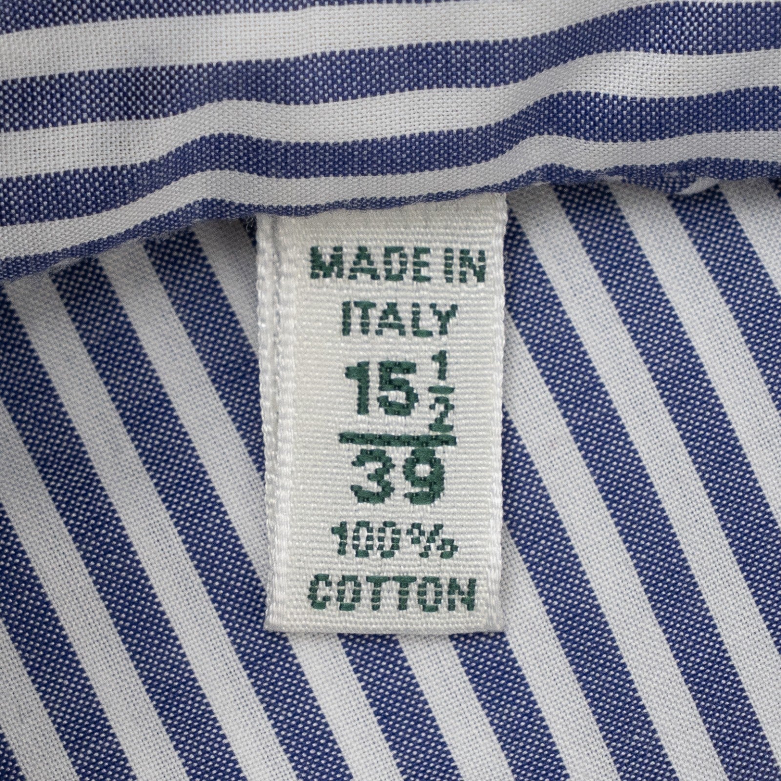450$ LUIGI BORRELLI Dress Shirt Striped Blue 8 Hand Steps 100% Cotton 15.5-39