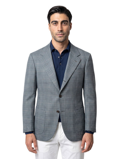 Sartoria DALCUORE NAPOLI Total Hand-Sewn Jacket Sport Coat Wool 130's Dusty Blue
