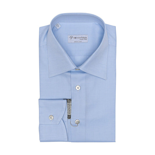 690$ LUXURY GERLIN Shirt Light Blue ALUMO Cotton 2B ZILLI
