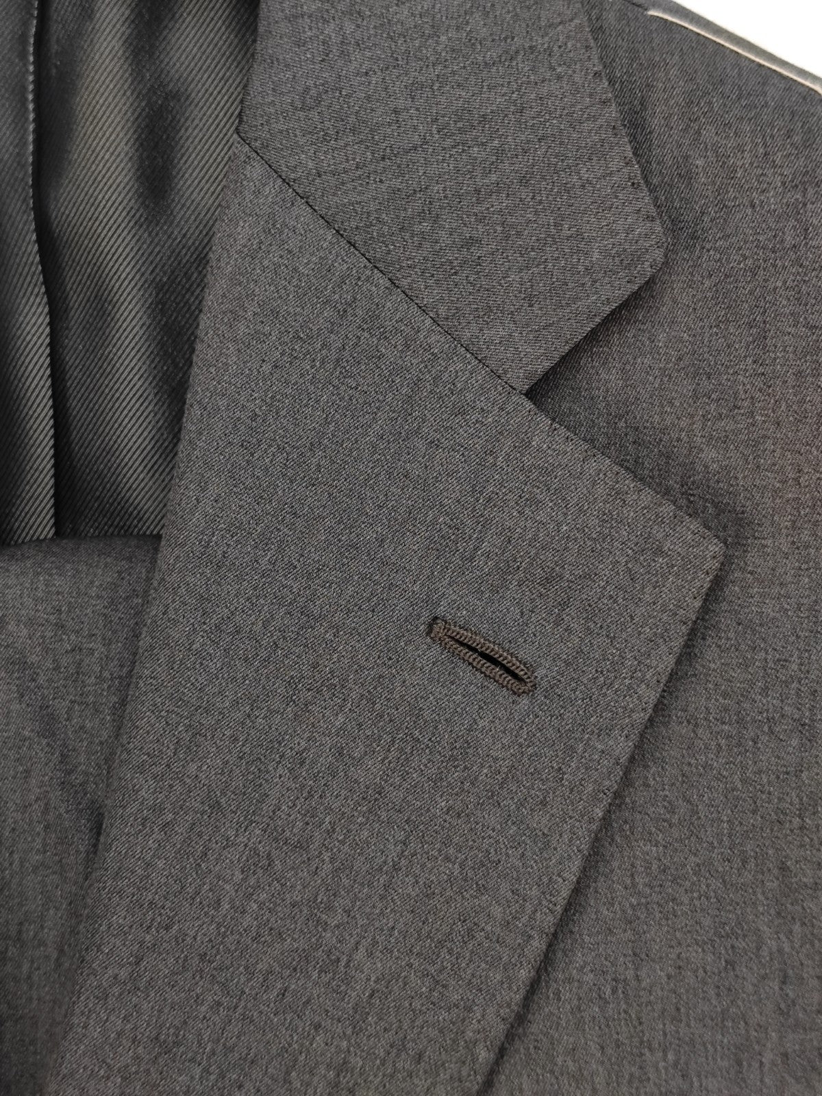 $2900 SARTORIA PARTENOPEA NAPOLI Handmade Gray Suit Wool 180's  44 US / 54 EU 7R