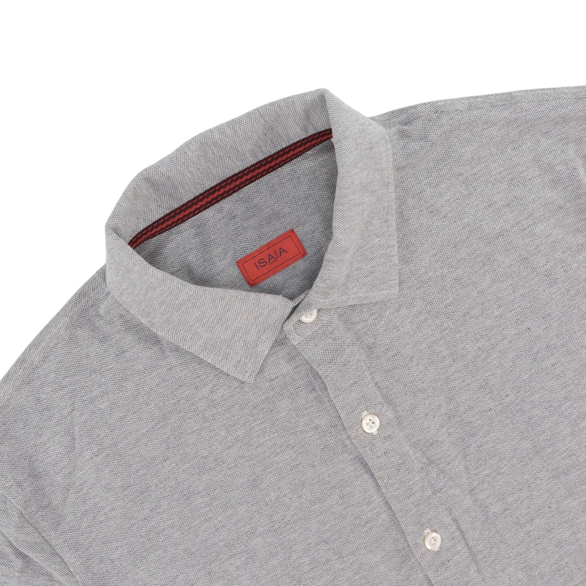 750$ ISAIA NAPOLI Light Gray Shirt Jersey Cotton  15.75 - 40 - Made in Italy