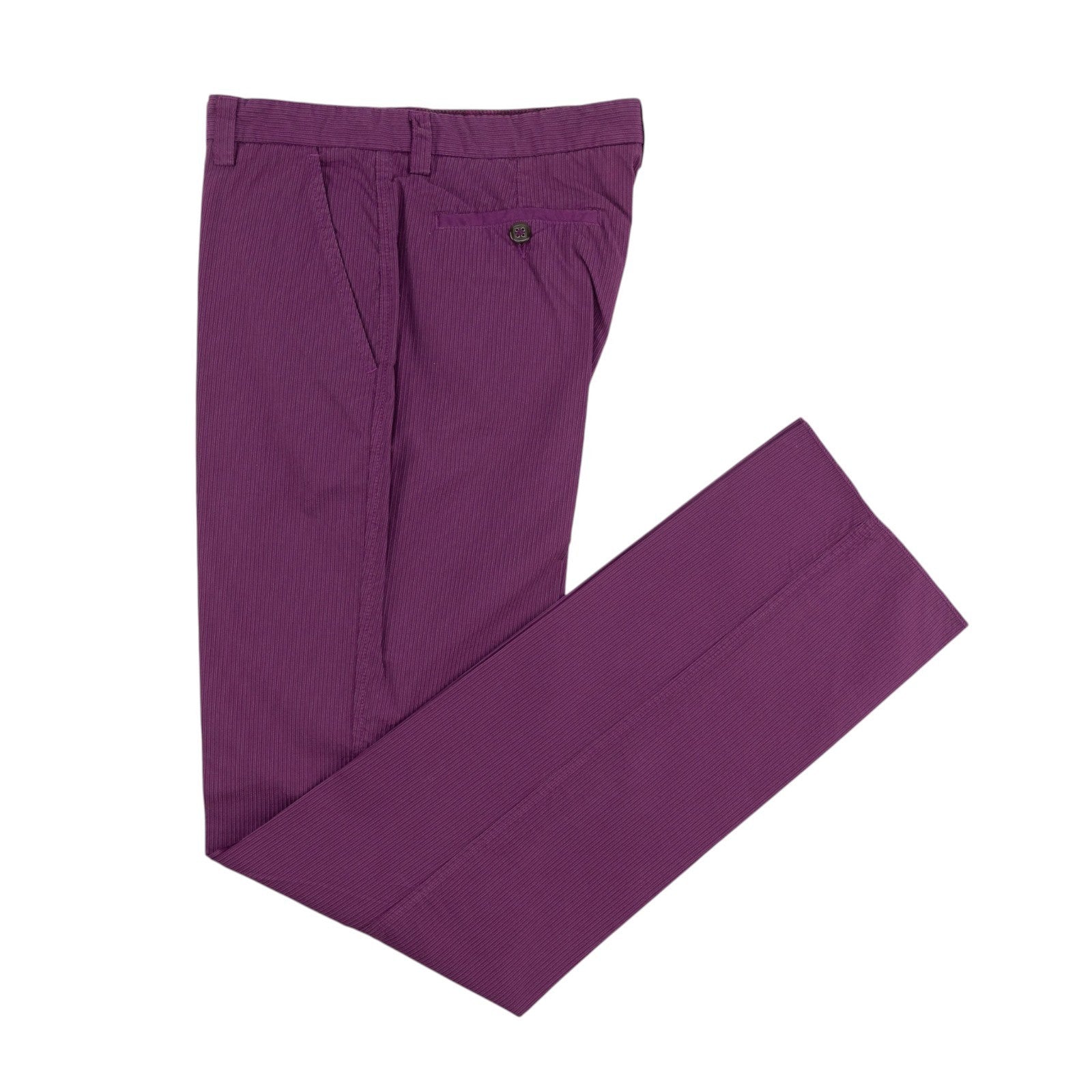 750$ ETRO MILANO Purple Pinstripe  Fine Cotton Pant Straight Leg 34 US / 50 EU