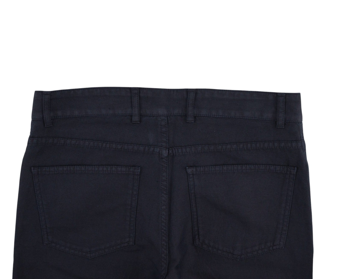 725$ ISAIA NAPOLI Blue Navy 5 Pocket Pant Trouser Cotton - Linen 32 US / 48 EU