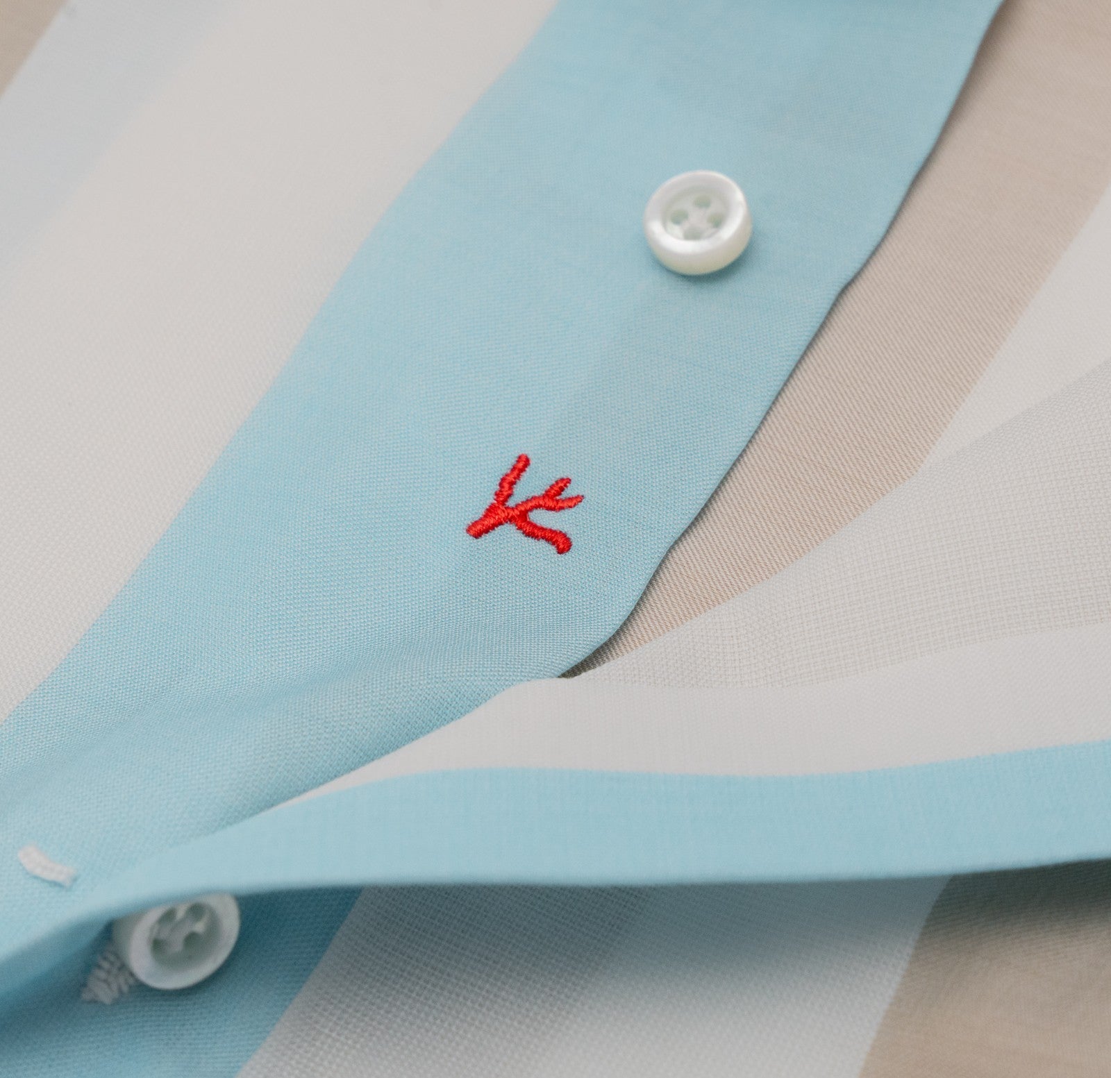 780$ ISAIA NAPOLI "Mix" Dress Shirt Blue Striped Fine Cotton 15.5 - 39