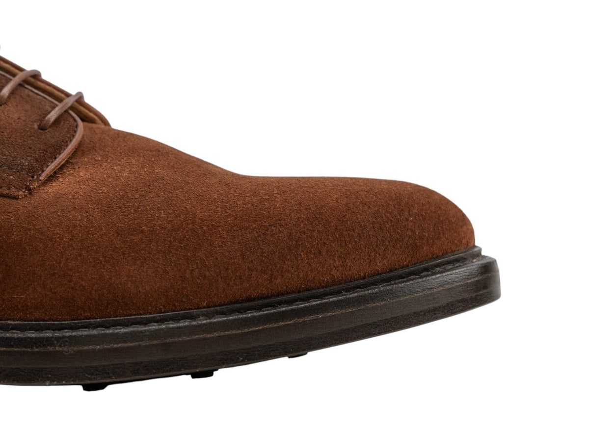 1300$ TESTONI Derby Shoes Antique Sport Suede Calf Caramel 8 UK / 9 US / 42 IT