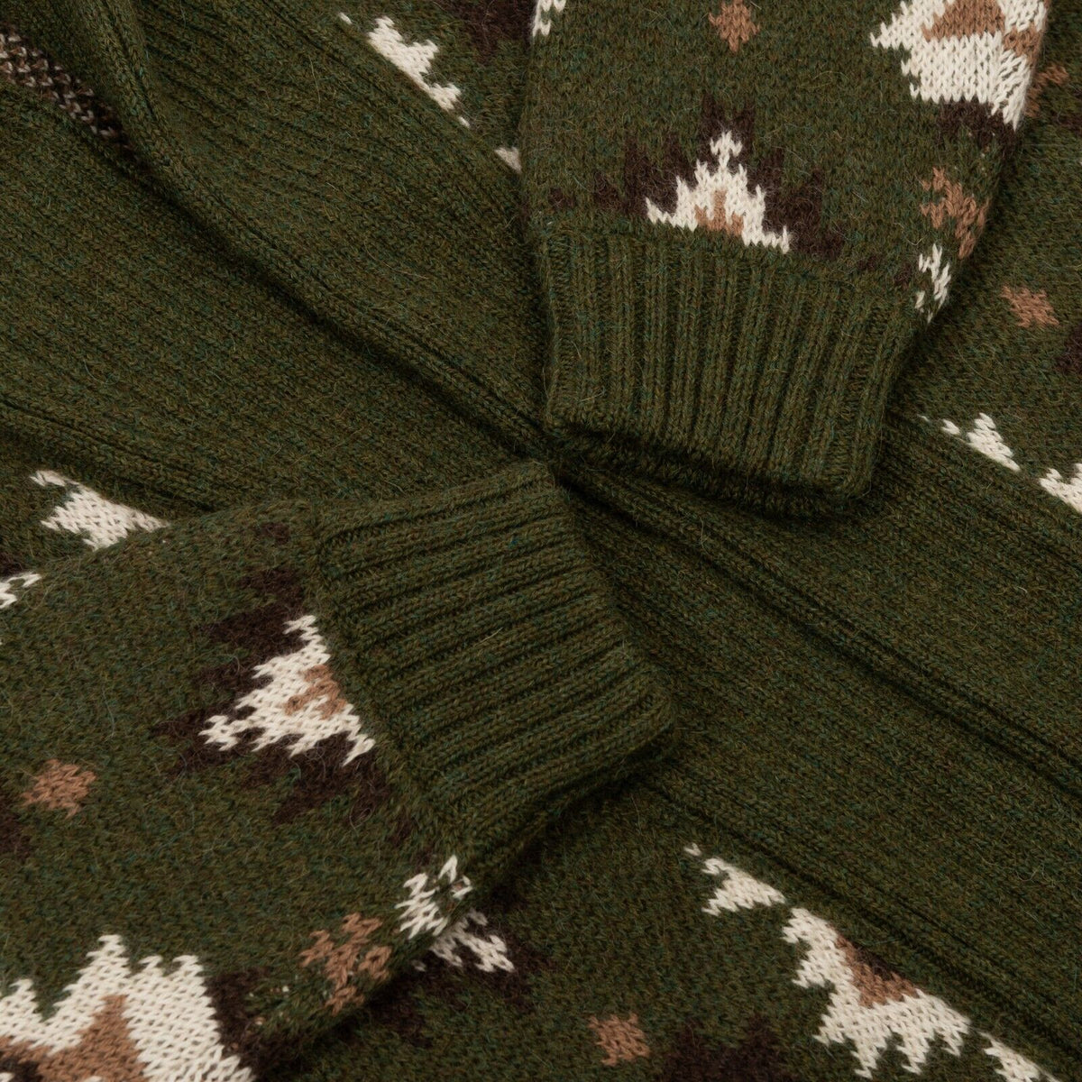 $2200 FEDELI CASHMERE Green Belted Cardigan Jacquard Baby Alpaca 40 US / 50 EU