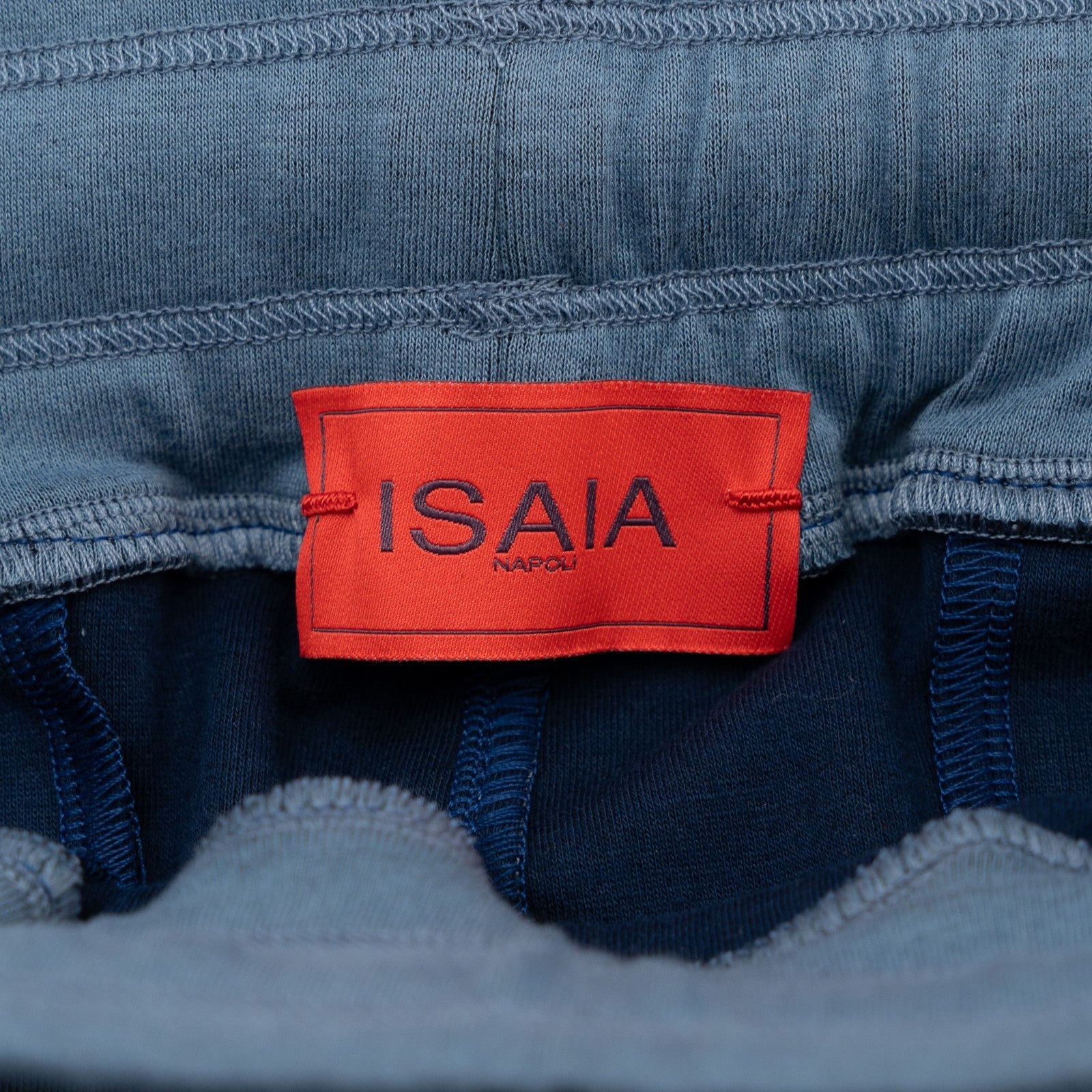 1200$ ISAIA NAPOLI Aviator Blue Drawstring Track Pant Jersey Cotton Size M