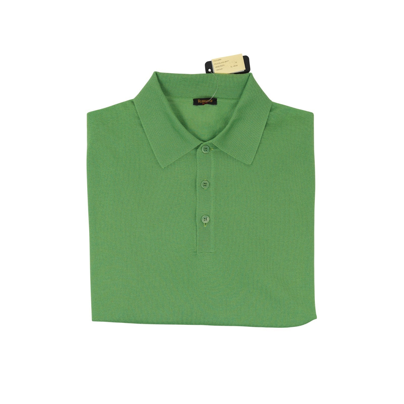 820$ RUBINACCI NAPOLI Green Polo Sweater Ultra Soft 100% Cashmere  40 US / 50 EU