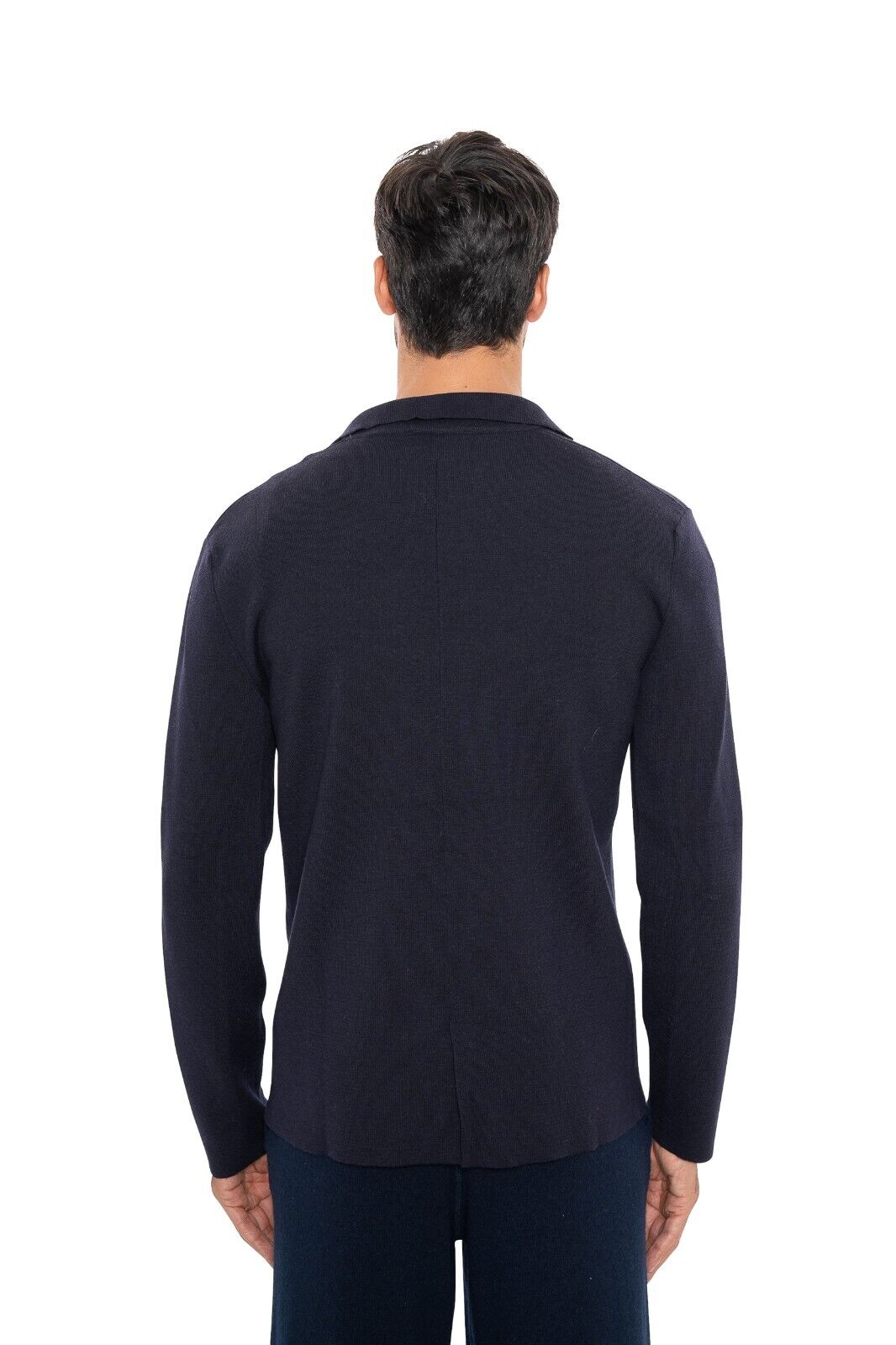 $1650 FEDELI CASHMERE Blue Navy Cardigan Jacket Superfine Wool 140's