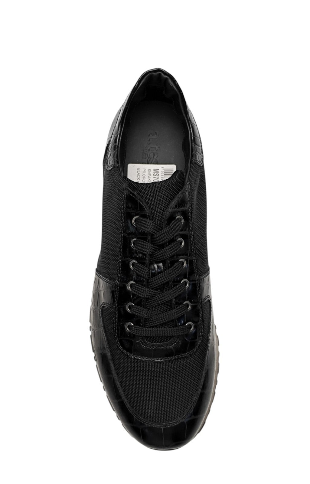 850$ TESTONI Sneaker Shoes Printed Crocodile +  Fabric Black 8 UK / 9 US / 42 IT