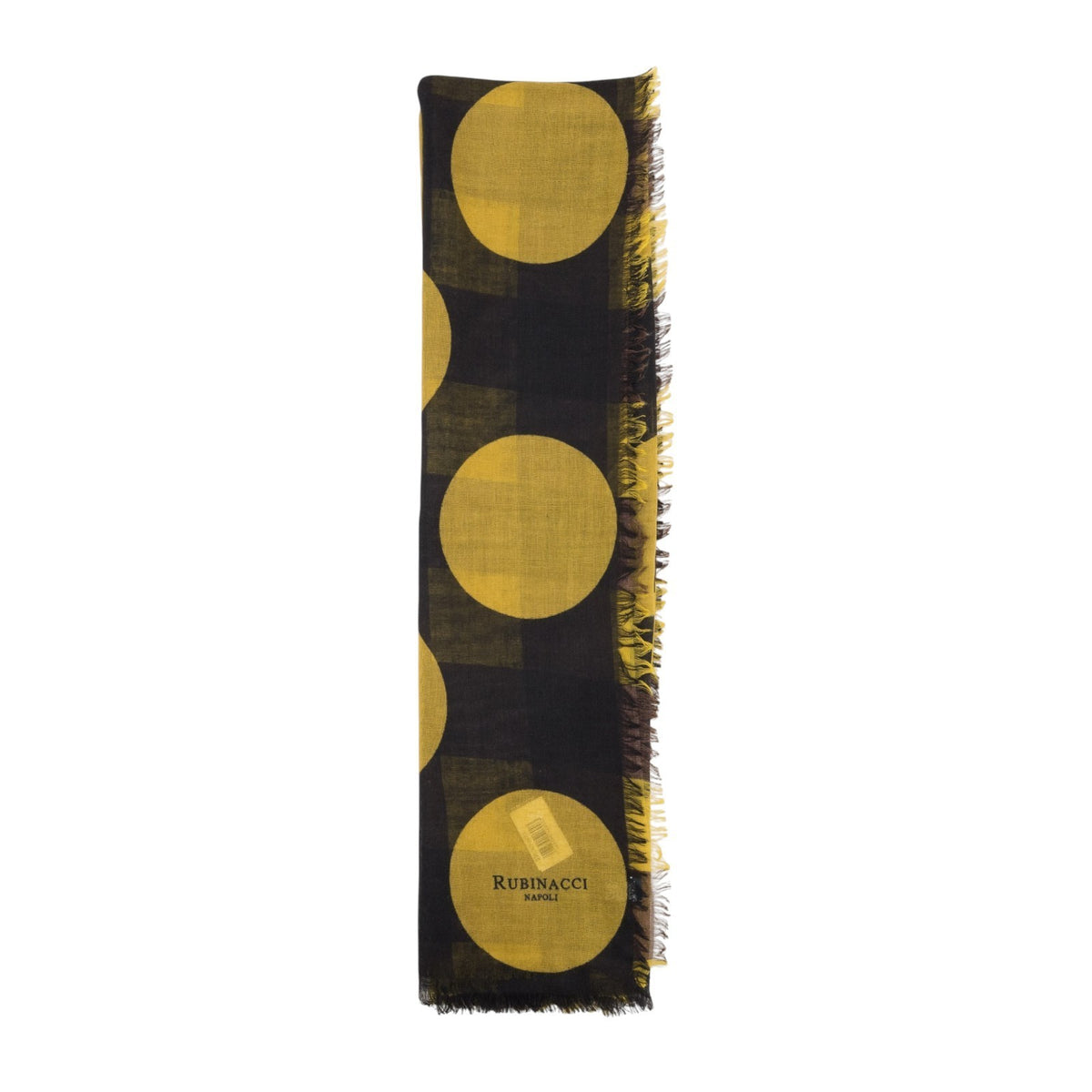 430$ RUBINACCI Yellow Cashmere Silk Polka Dot Stole Scarf Shawl - Made in Italy