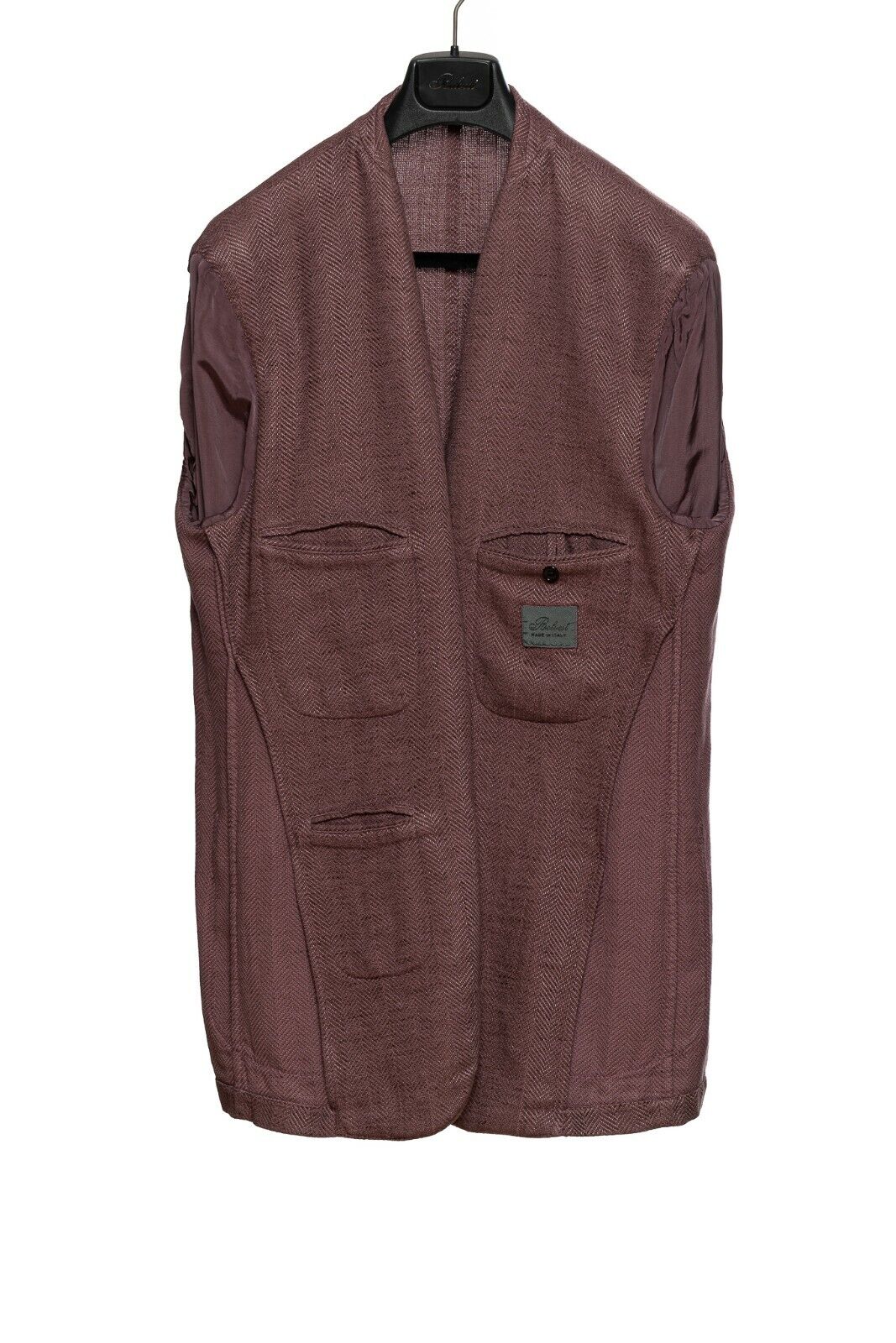 1780$ BELVEST Wine Washed Linen Cotton Herringbone Jacket 46 US / 56 EU 7R