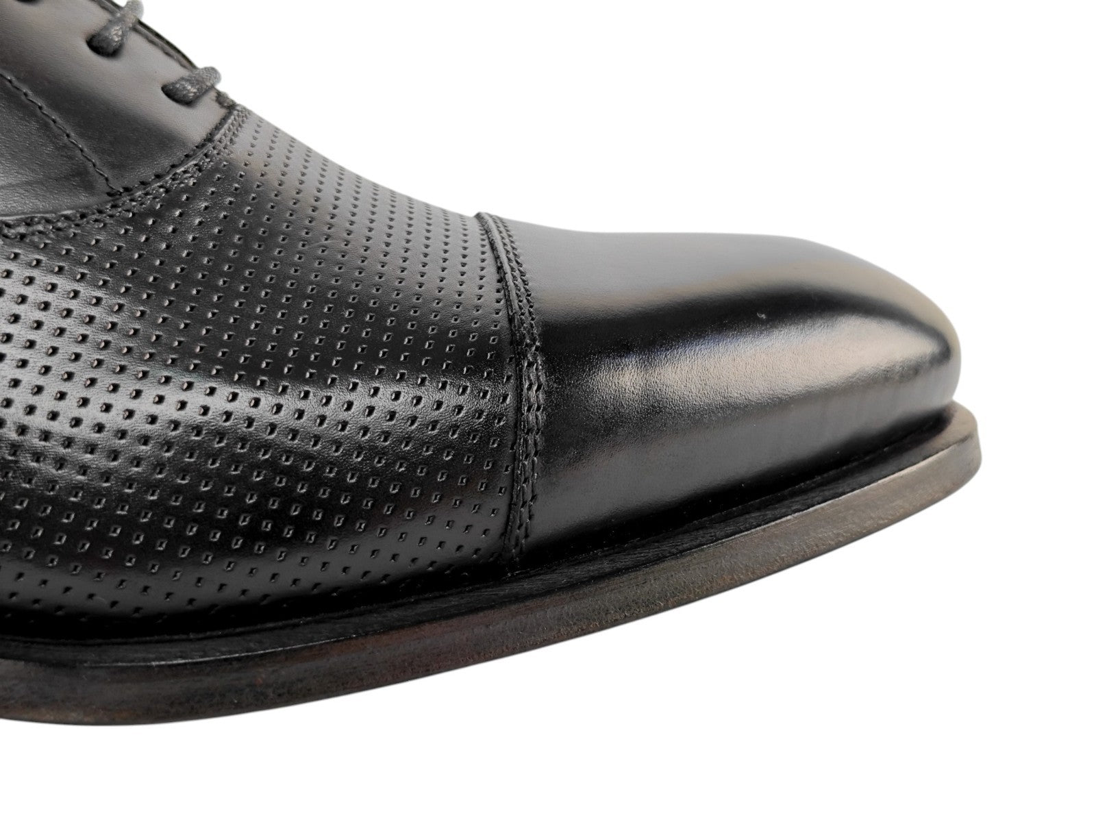 1200$ TESTONI 1929 Oxford Shoes Black Perforated Lux Calf 5 UK / 6 US / 39 IT