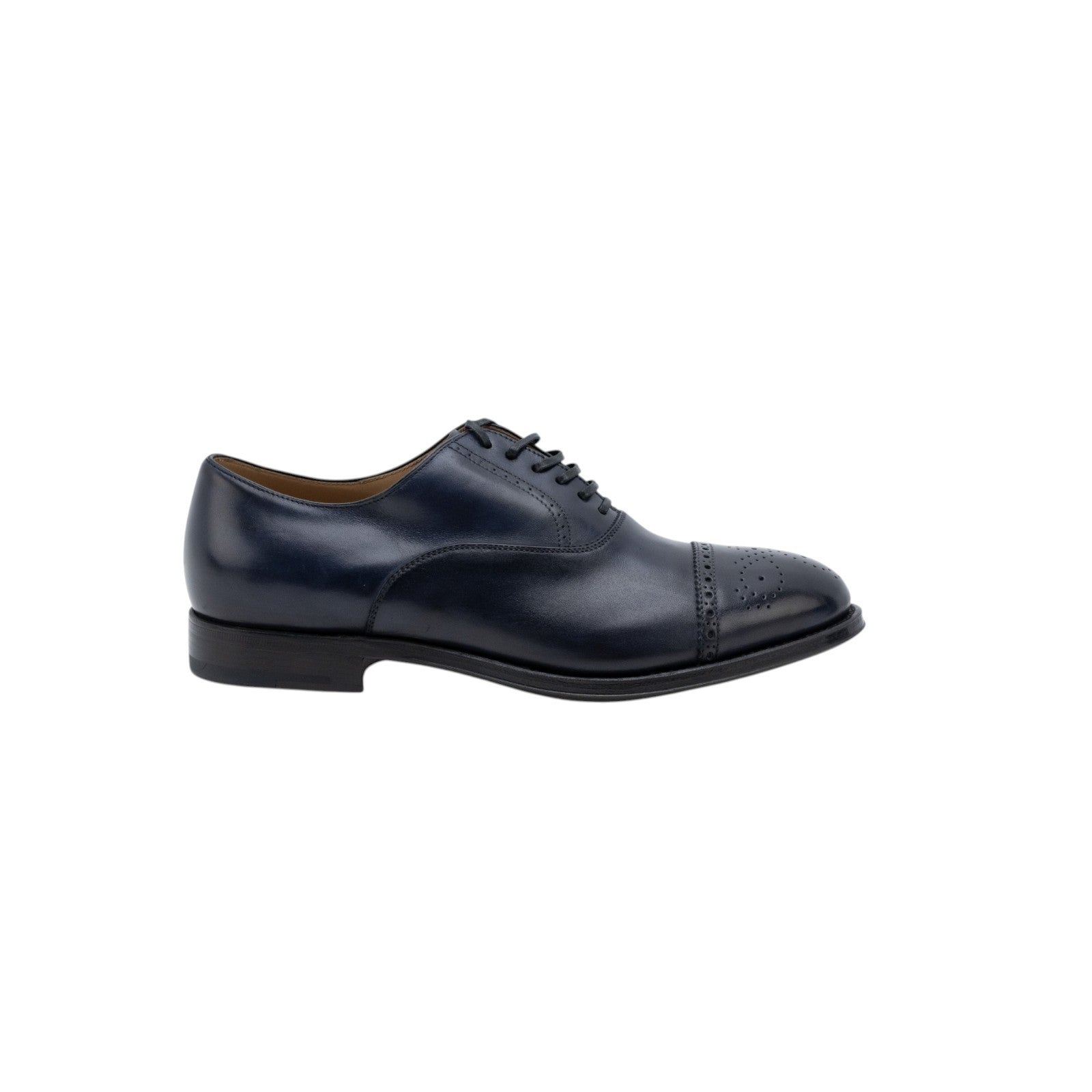 1220$ GIORGIO ARMANI Oxford Shoes Goodyear Blue Leather 5.5 UK  6.5 US  39.5 IT