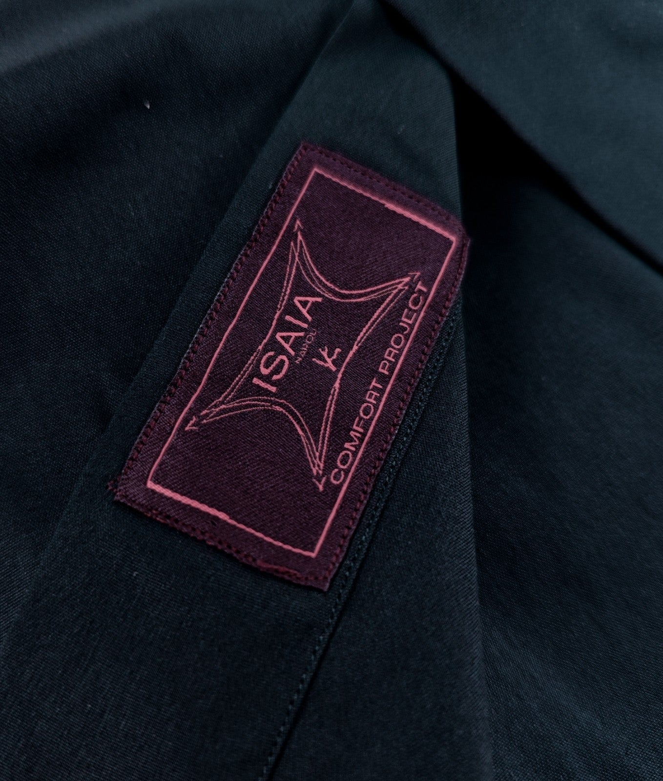 730$ ISAIA NAPOLI "Mix" Comfort Blue Navy Solid Dress Shirt Stretch Cotton