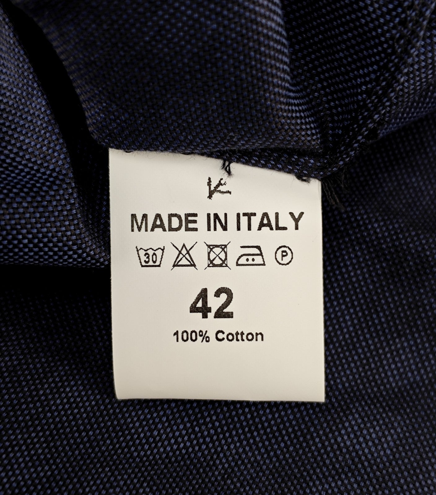 780$ ISAIA NAPOLI "Mix" Dress Shirt Blue Geometric Cotton 16.5 - 42