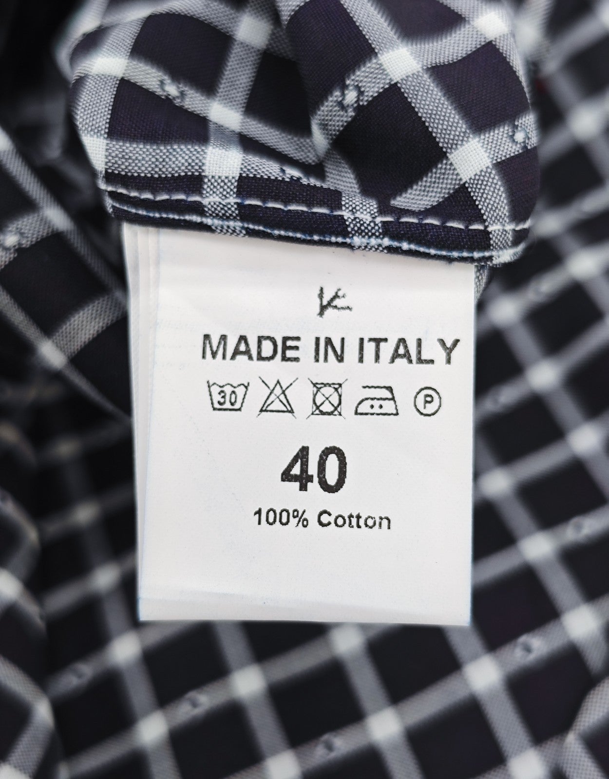 730$ ISAIA "Italia" Blue Dress Shirt Checks Hand-Sewn Fine Cotton 15.75 - 40