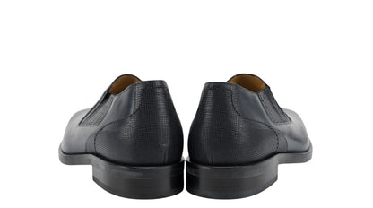 1400$ TESTONI Slip On Shoes Lux Calf+Saffiano Calf Blue Navy 8 UK / 9 US / 42 IT