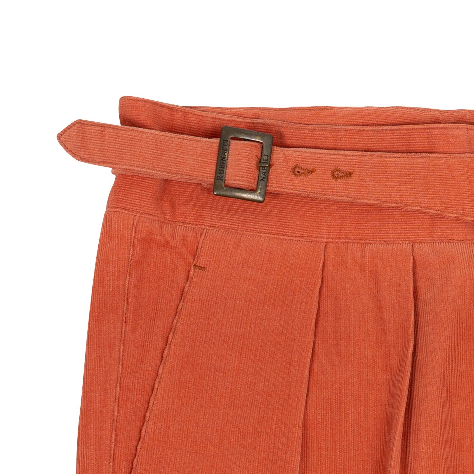 530$ RUBINACCI Manny Gurkha Short Pant Orange Corduroy Cotton 36 US / 52 IT