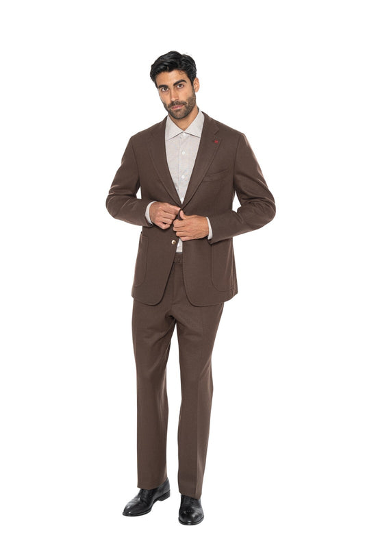 $6500 ISAIA NAPOLI "Comfort Project" Brown Hand-Sewn Suit Wool & Cashmere