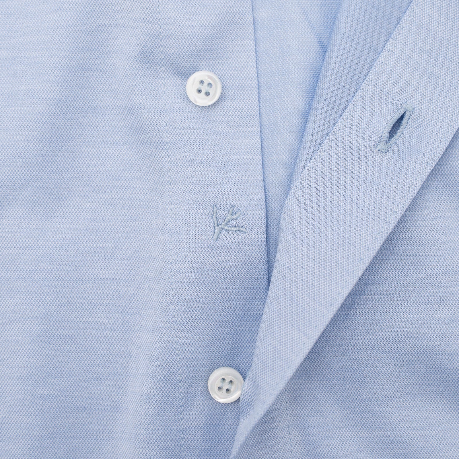 750$ ISAIA "Mix" Light Blue Dress Shirt Hand-Sewn Stretch Cotton Jersey 17 - 43