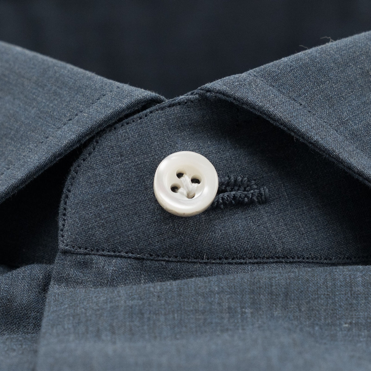 730$ ISAIA NAPOLI "Mix" Hand-Sewn Dress Shirt Blue Fine Cotton 16 - 41