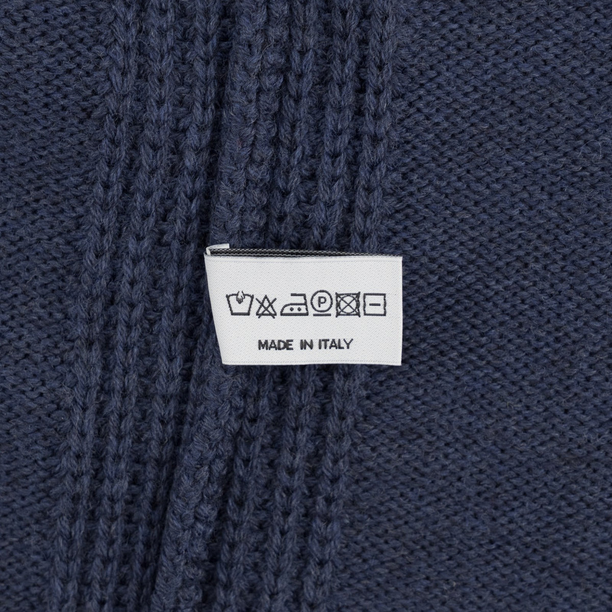 420$ DELLA CIANA Blue Navy MockNeck Zip 100% Wool 40 US / 50 EU