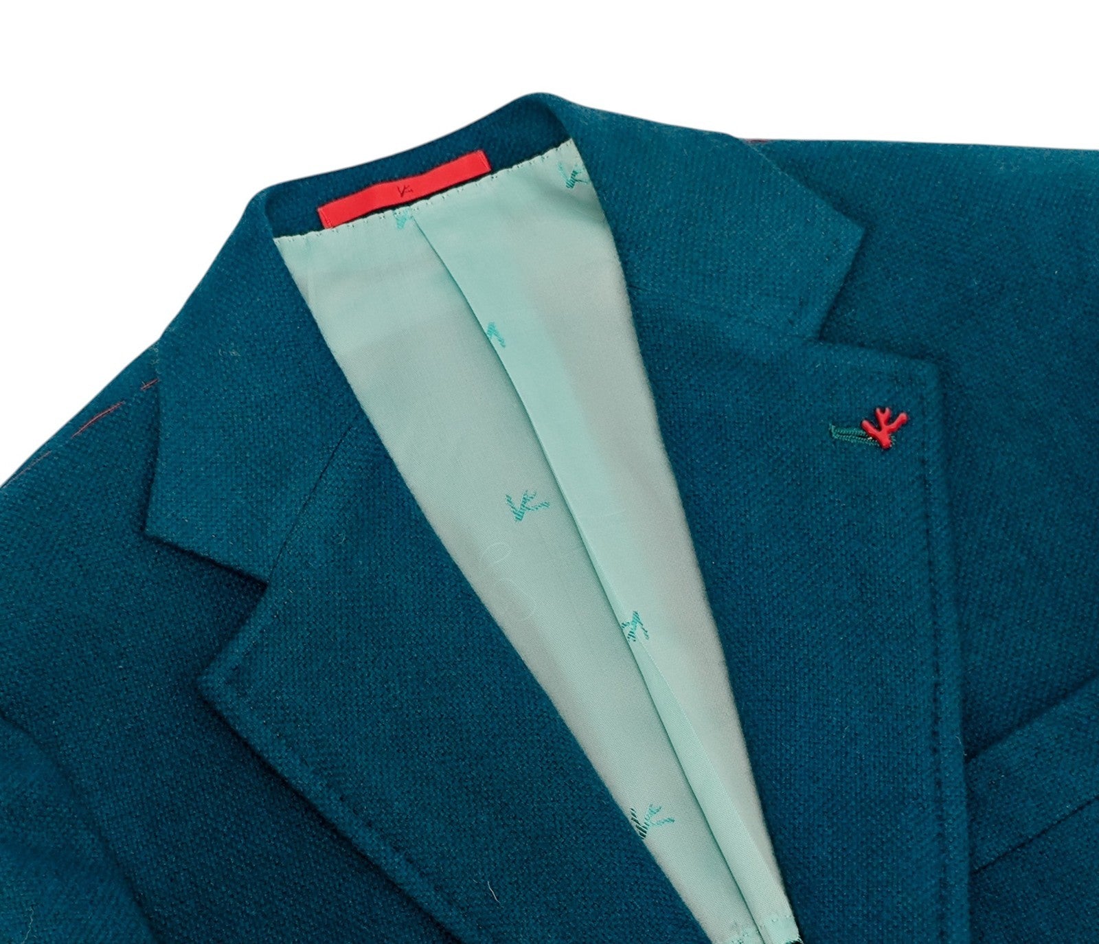 $5800 ISAIA NAPOLI "Domenico" Petrol Blue Jacket Sport Coat Knit 100% Cashmere