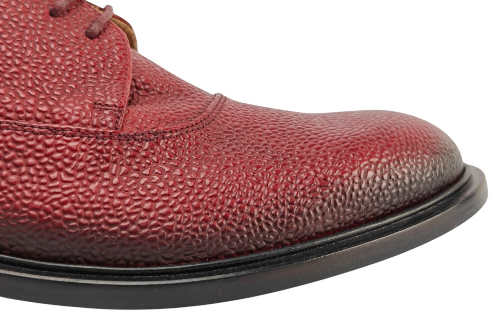 1250$ TESTONI "Lucca" Derby Shoes Caviar Calf Lambrusco 8 UK / 9 US / 42 IT