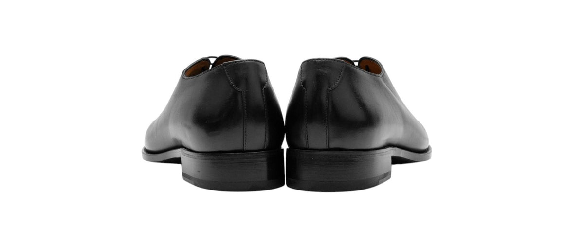 $1350 ISAIA NAPOLI Oxford Shoes Handcrafted Goodyear Wholecut Black