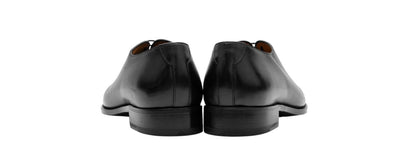 $1350 ISAIA NAPOLI Oxford Shoes Handcrafted Goodyear Wholecut Black