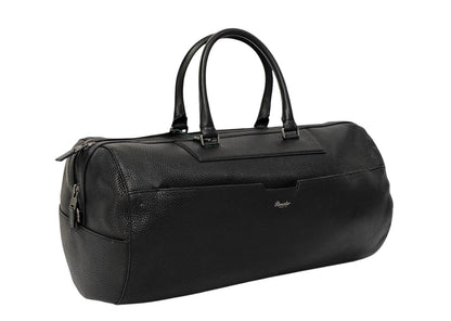 1950$ PINEIDER FIRENZE "Bottolato" Grain Calf Shoulder Travel Duffle Bag Black
