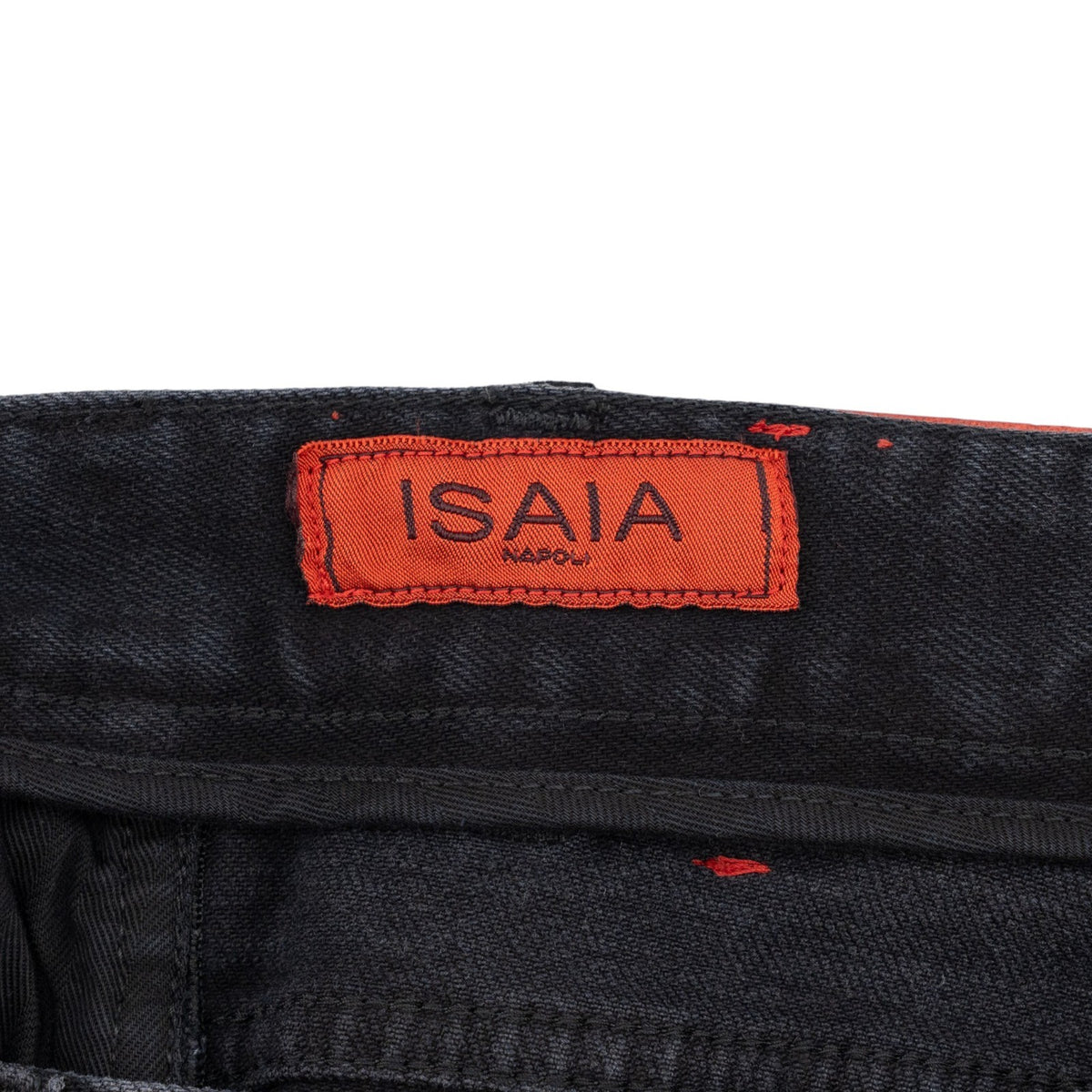 795$ ISAIA Black Washed Denim Jeans 5 Pocket Pant Cotton Slim Fit 36 US / 52 EU