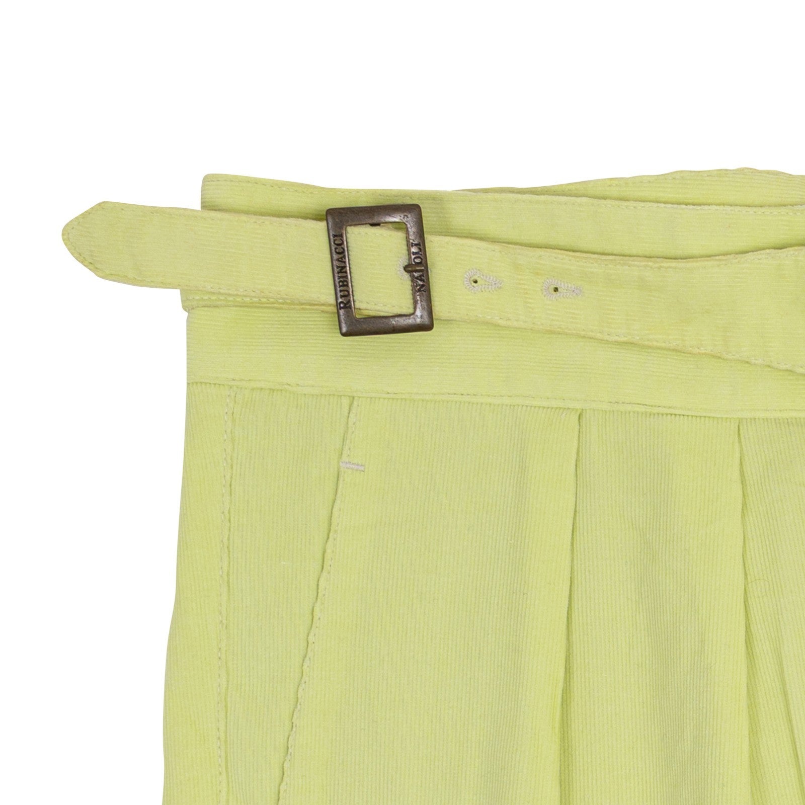550$ RUBINACCI NAPOLI Manny Gurkha Light Green Short Pant Corduroy Cotton