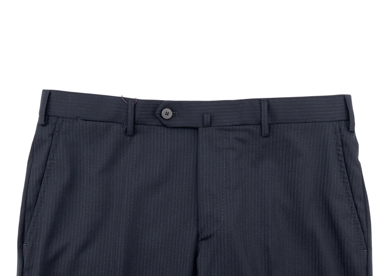 1550$ ISAIA Hand-Sewn Tapered Dress Pant Fine Wool Blue Pinstripe 36 US / 52 EU