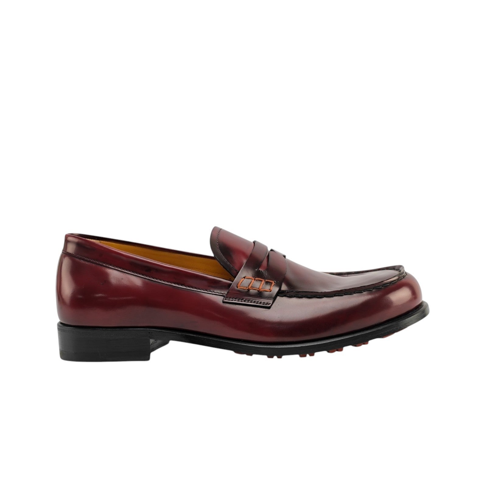 1200$ TESTONI Loafer Shoes Antique Brushed Calf Wine 8 UK / 9 US / 42 IT