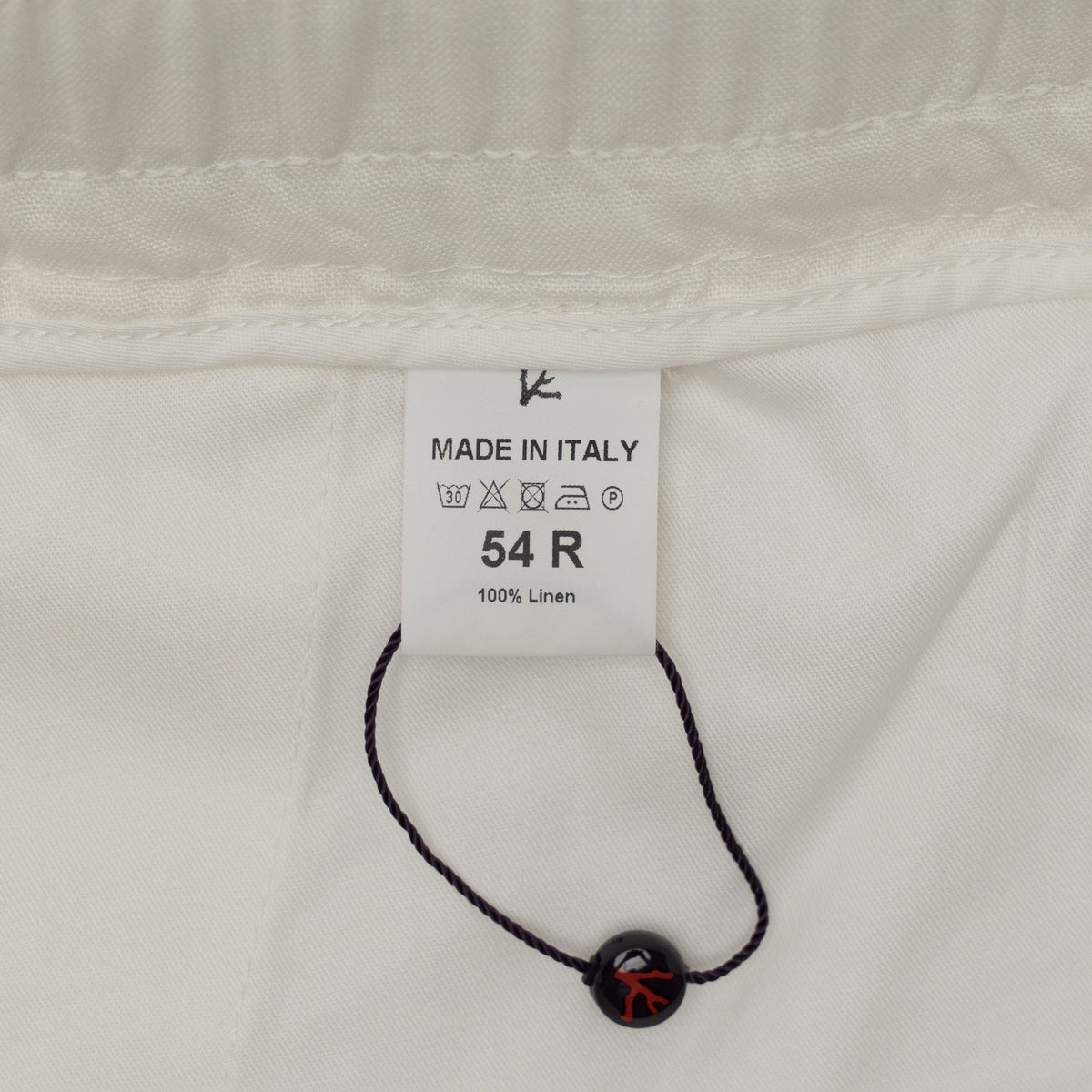 1150$ ISAIA White Drawstring Pant 100% Linen Regular Fit 38 US / 54 IT