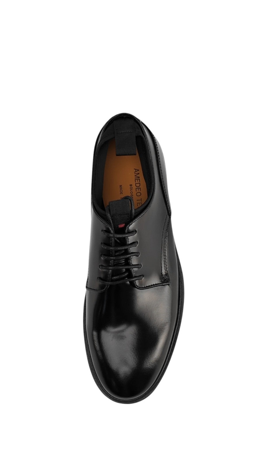 $1150 TESTONI BOLOGNA Derby Shoes Black Brush Off Calf & Neoprene