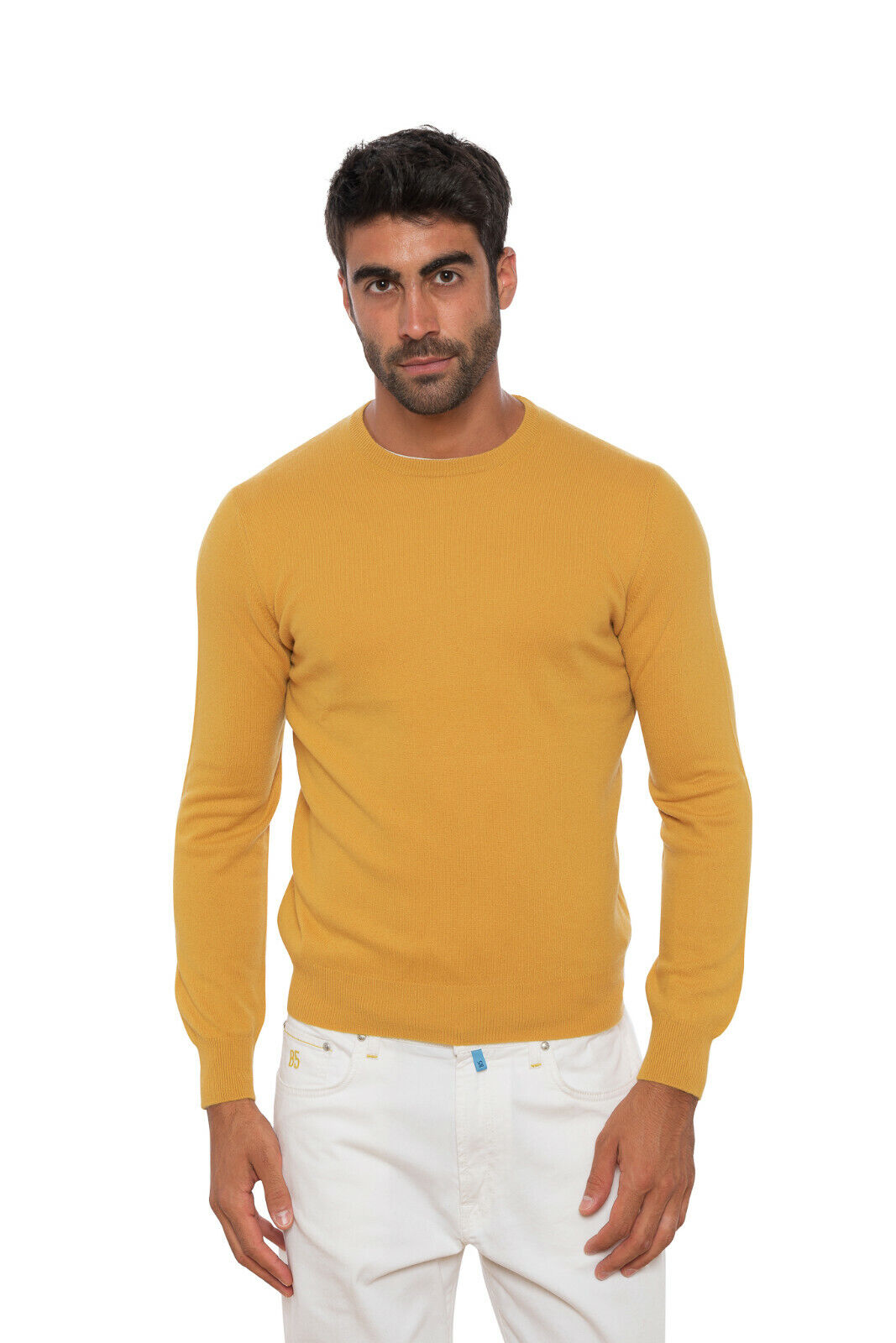 Italian Luxury Knitwear GRAN SASSO Sweater Mustard Pure Scottish Cashmere 