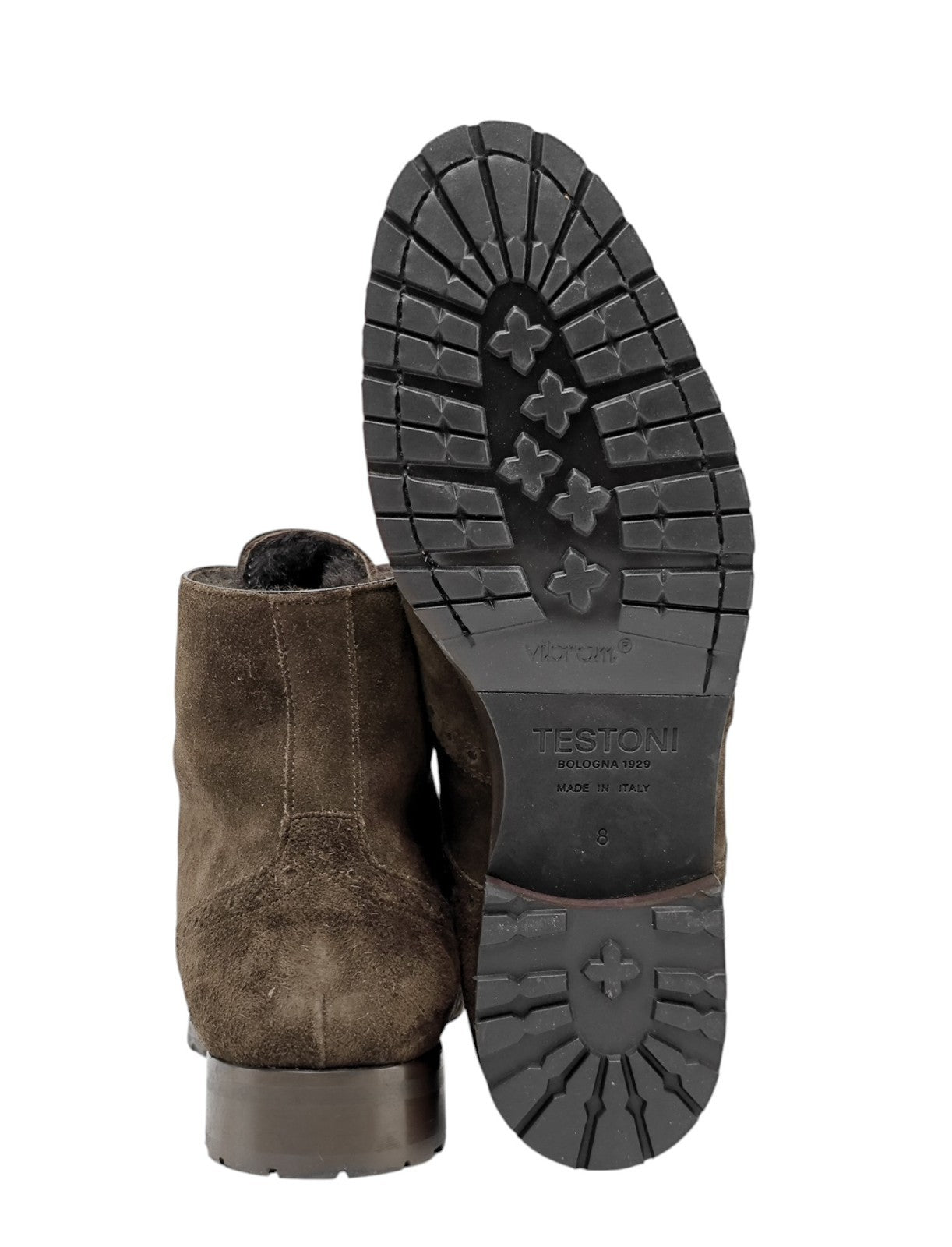 1450$ TESTONI "Aosta" Combat Zip Top Suede Calf / Fur Lining 8 UK / 9 US / 42 IT