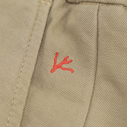 900$ ISAIA NAPOLI Beige Short Drawstring Pant Cotton - Linen Relaxed Fit