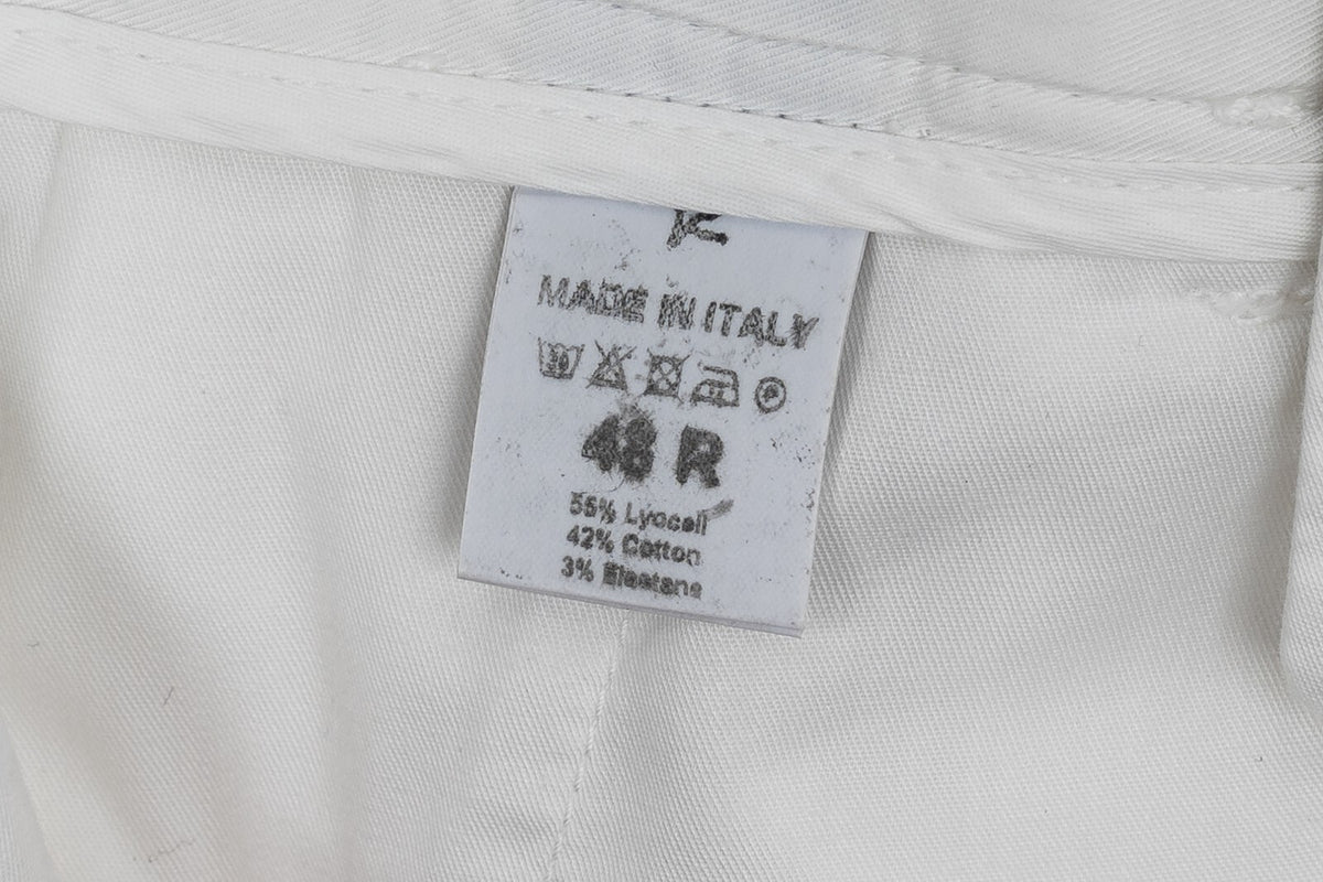 690$ ISAIA NAPOLI White Chino Short Pant Cotton Blend 32 US / 48 EU