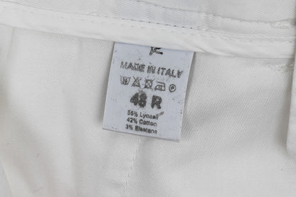 690$ ISAIA NAPOLI White Chino Short Pant Cotton Blend 32 US / 48 EU