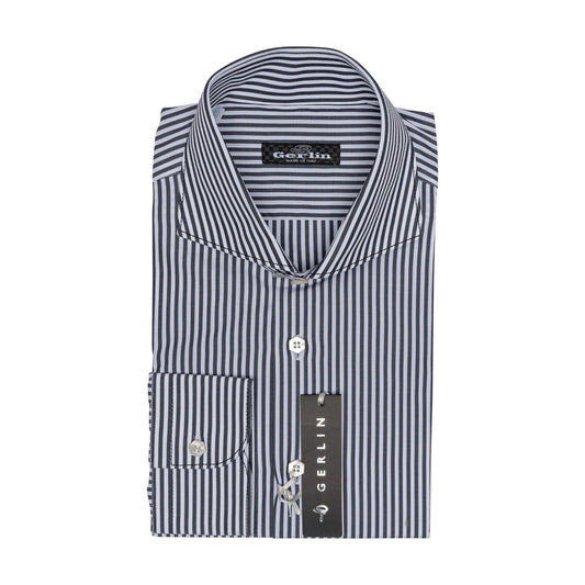 690$ LUXURY GERLIN Shirt Striped Gray T.MASON Cotton 16 - 41 1M ZILLI