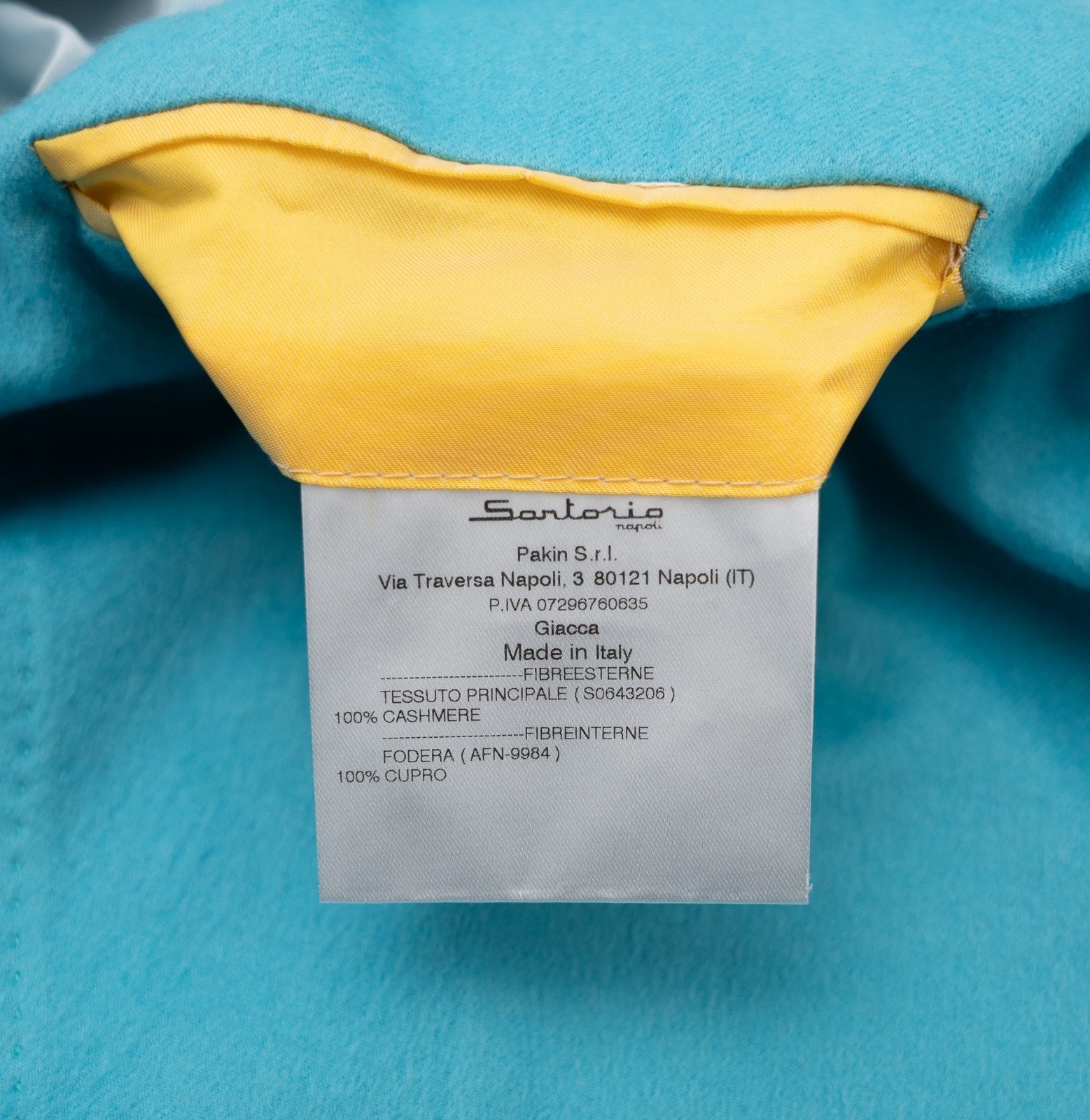 3200$ SARTORIO KITON NAPOLI Turquoise Jacket Sport Coat Cashmere 40 US / 50 EU
