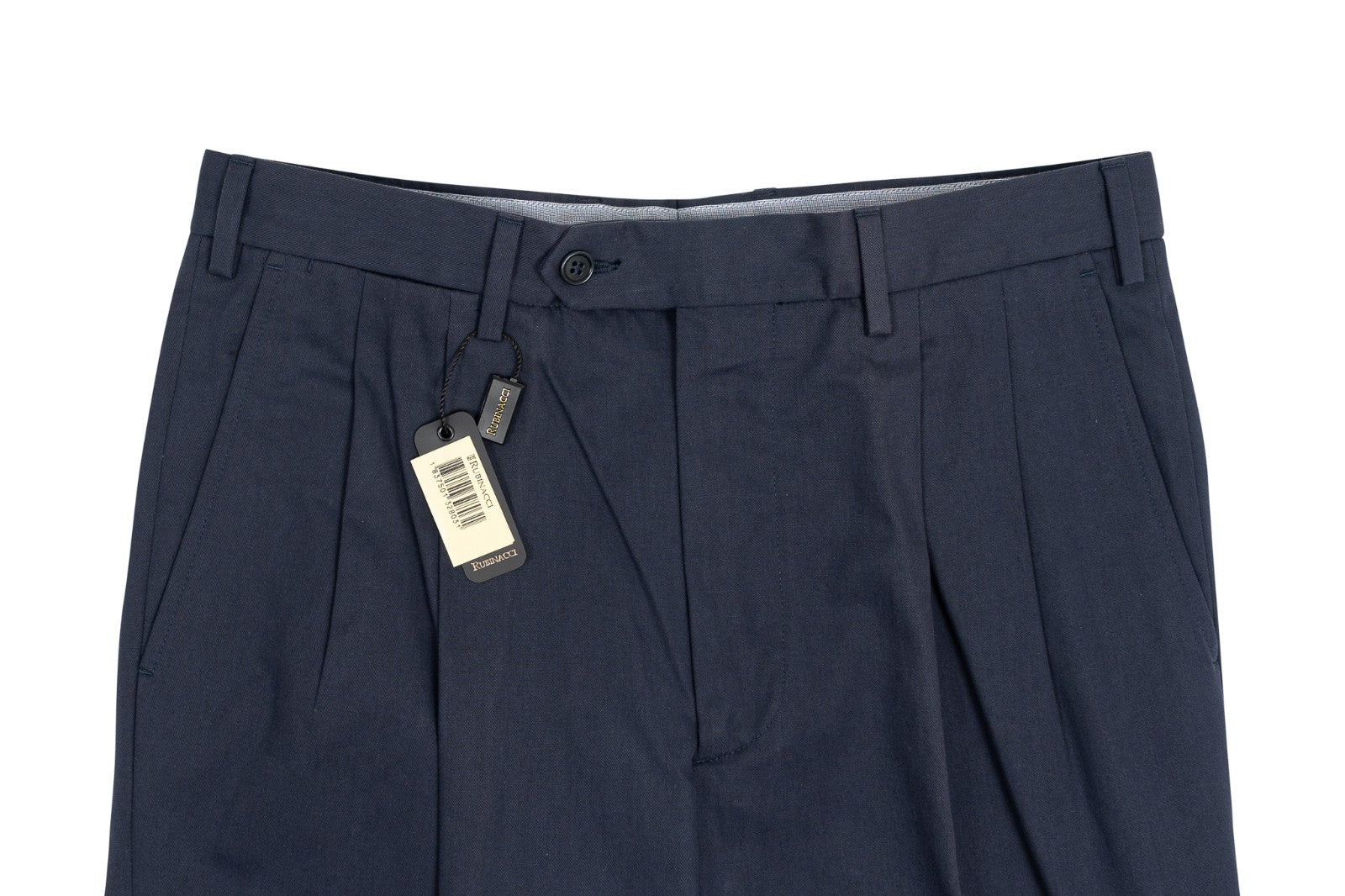 550$ RUBINACCI NAPOLI Blue Navy Cotton Trouser Pant 32 US / 48 EU Made in Napoli