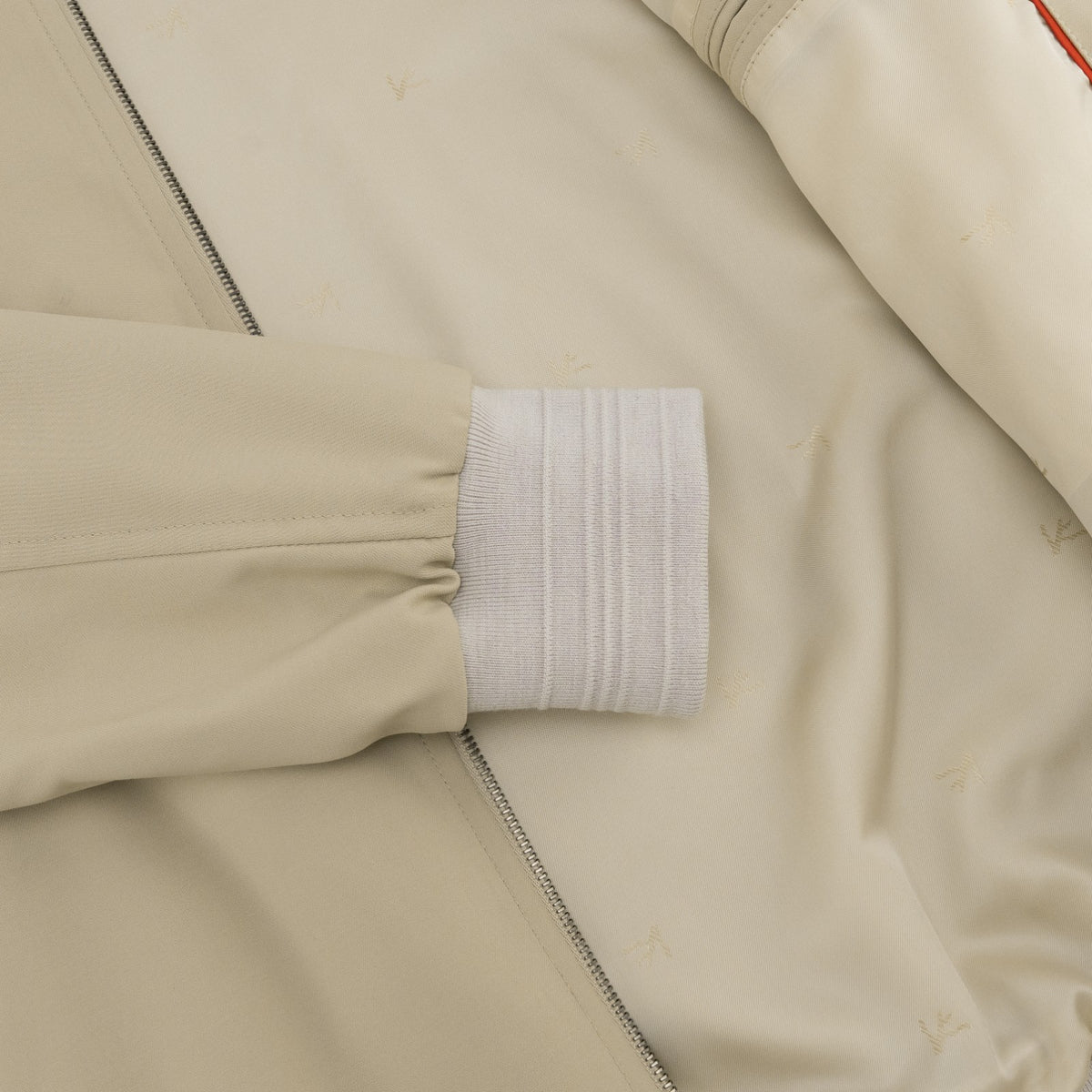$3500 ISAIA Techno Cotton Silk Aqua Varsity Jacket Water Repellent Light Beige